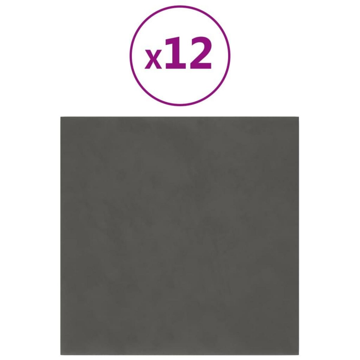 VIDAXL Panneaux muraux 12 pcs Gris fonce 30x30 cm Velours 1,08 m²