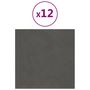Voir la diapositive 2 : VIDAXL Panneaux muraux 12 pcs Gris fonce 30x30 cm Velours 1,08 m²