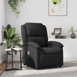 VIDAXL Fauteuil de massage inclinable noir cuir veritable