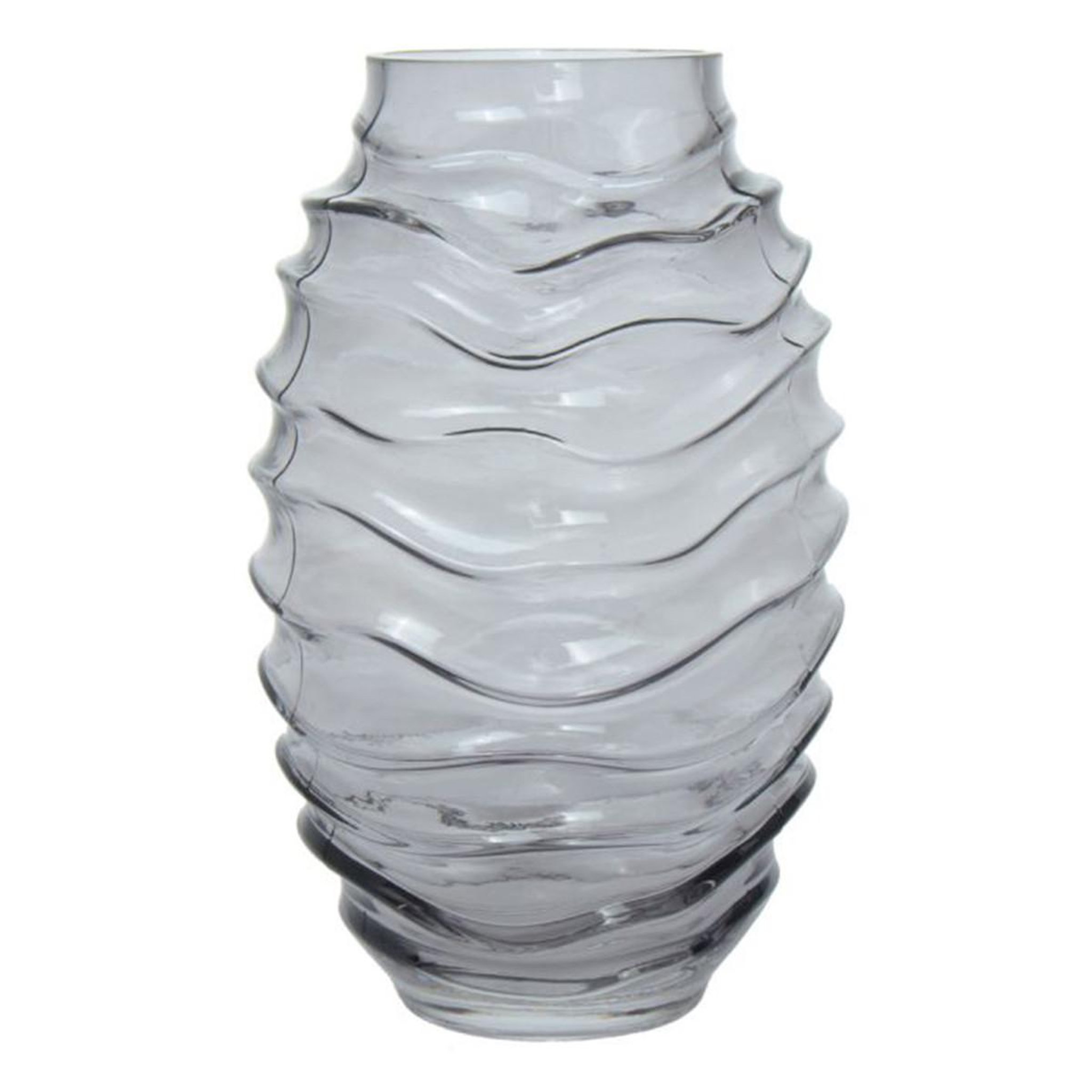 Paris Prix Vase déco en verre soufflé  typo  25cm gris