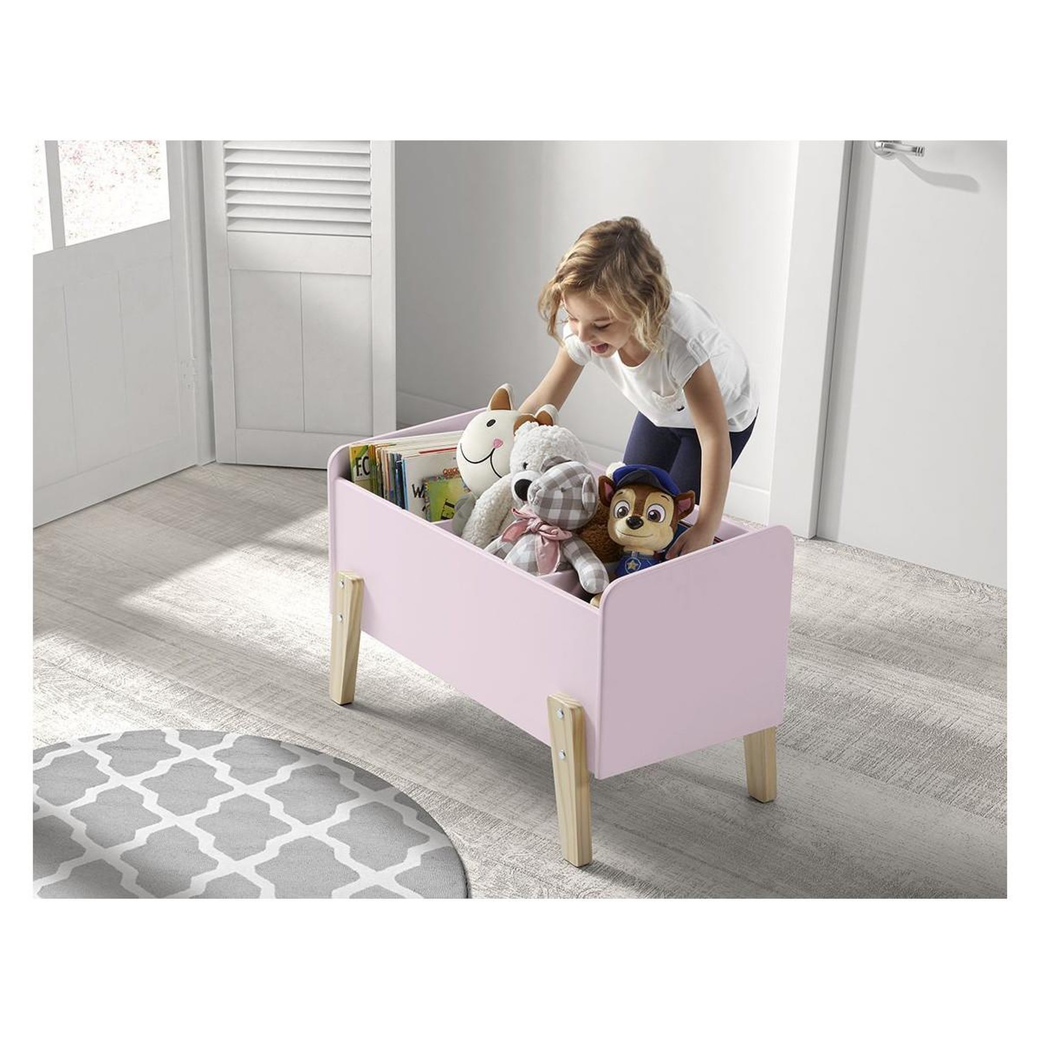 Voir la diapositive 6 : Paris Prix Pack - lit enfant, chevet & coffre  kiddy  90x200cm rose