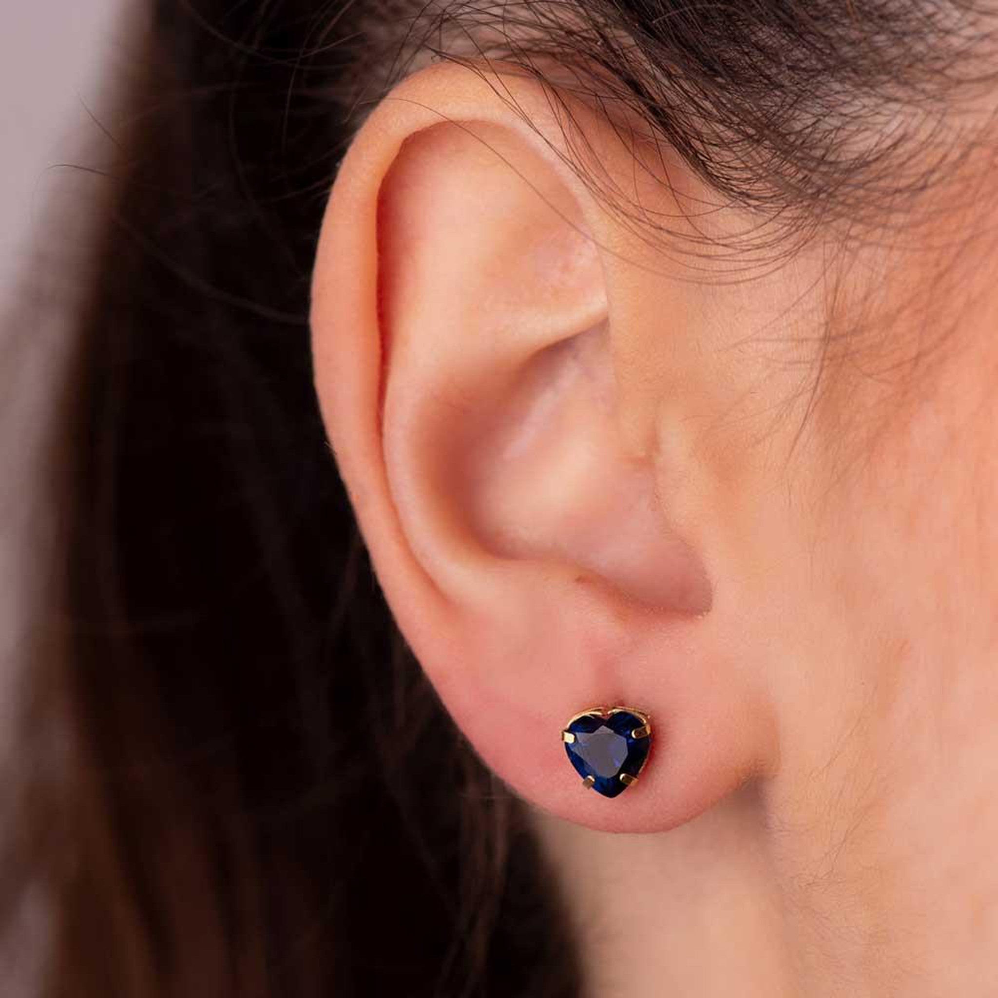 Voir la diapositive 2 : L'ATELIER D'AZUR Boucles d'Oreilles Or 18 Carats 750/000 - Zirconiums Bleu Saphir