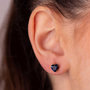 Voir la diapositive 2 : L'ATELIER D'AZUR Boucles d'Oreilles Or 18 Carats 750/000 - Zirconiums Bleu Saphir