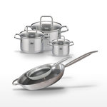 ELO Lot de 2 Poêles 32/24cm & 3 Faitouts 20/16/12cm Elo Relief Solution