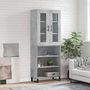 Voir la diapositive 1 : VIDAXL Buffet haut Gris beton 69,5x34x180 cm Bois d'ingenierie