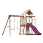 Voir la diapositive 2 : Axi House Portique Moos 2 balançoires + échelle toboggan violet
