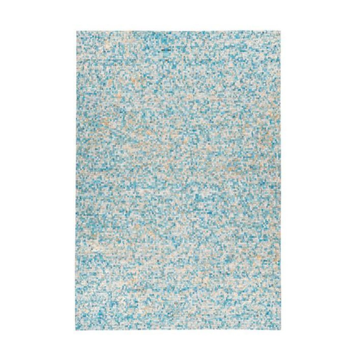 Paris Prix Tapis en Cuir Fait Main  Finish  Turquoise & Or