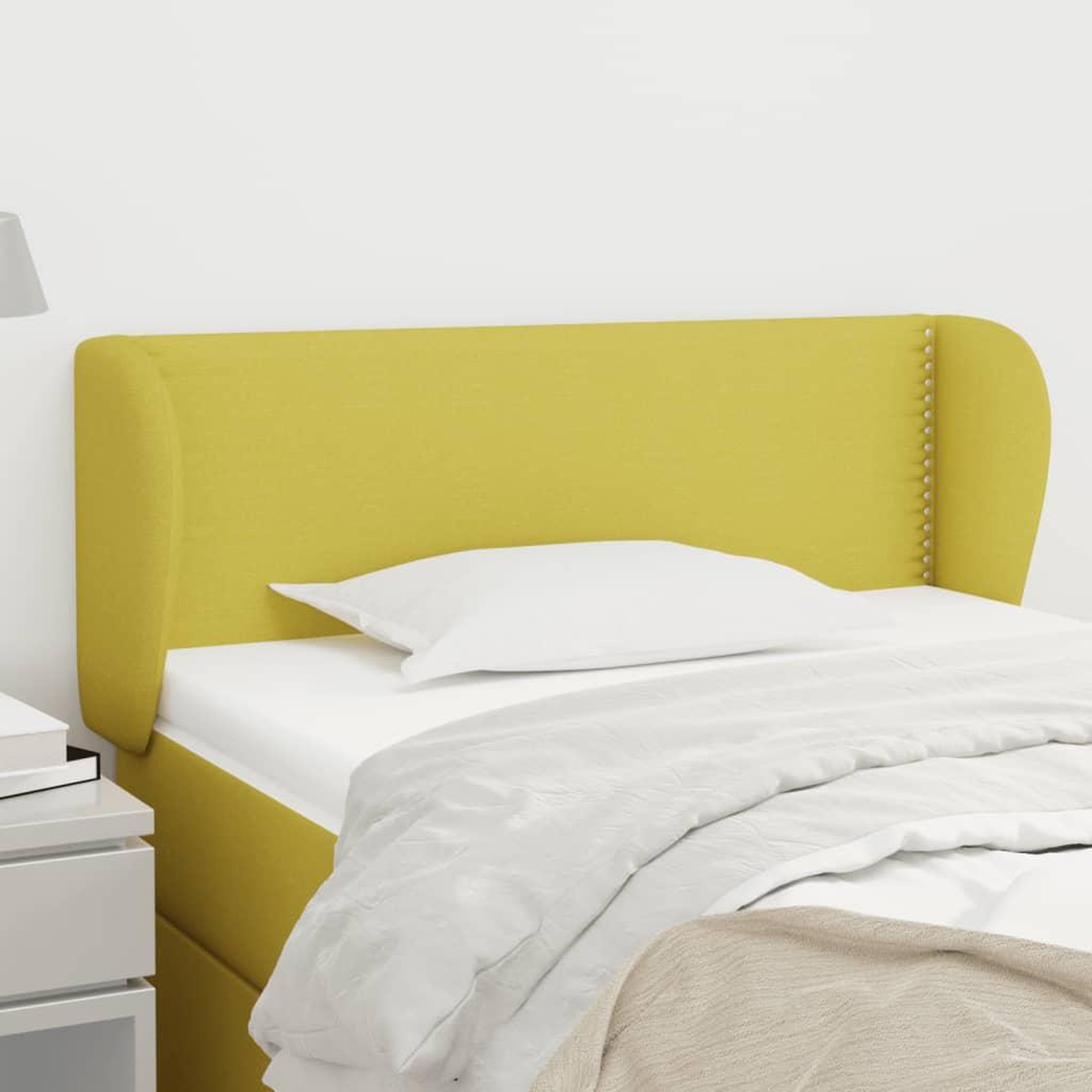 Voir la diapositive 1 : VIDAXL Tete de lit avec oreilles Vert 93x23x78/88 cm Tissu