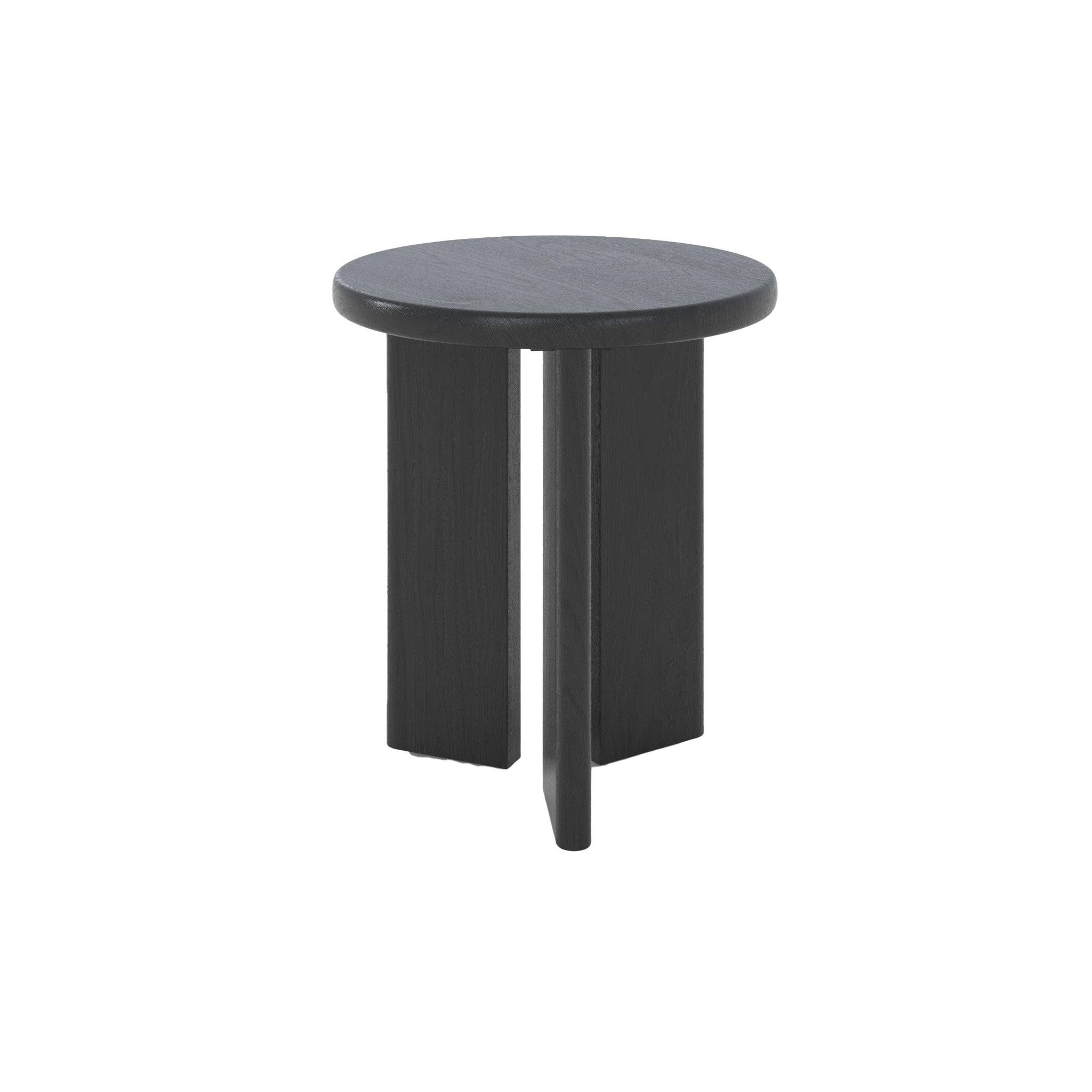 MAISON PAVANE Table d'appoint ronde en bois noir d40 cm-néa