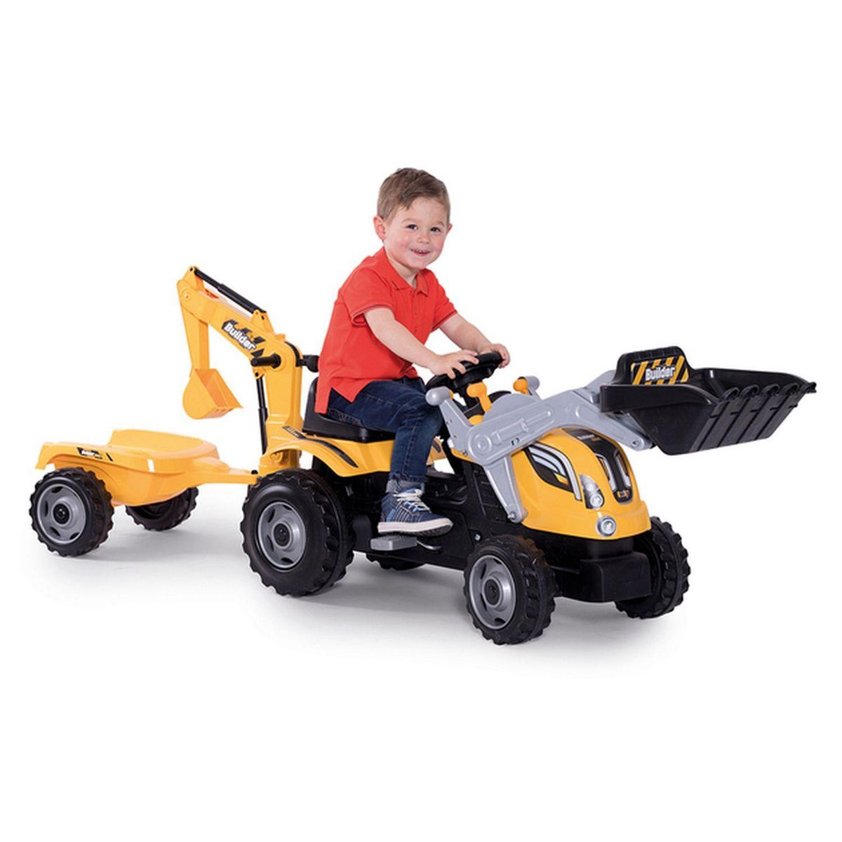 SMOBY Tracteur Builder Max avec remorque