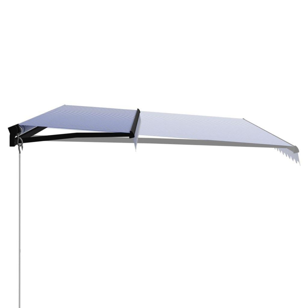 VIDAXL Auvent manuel retractable 500x300 cm Bleu et blanc