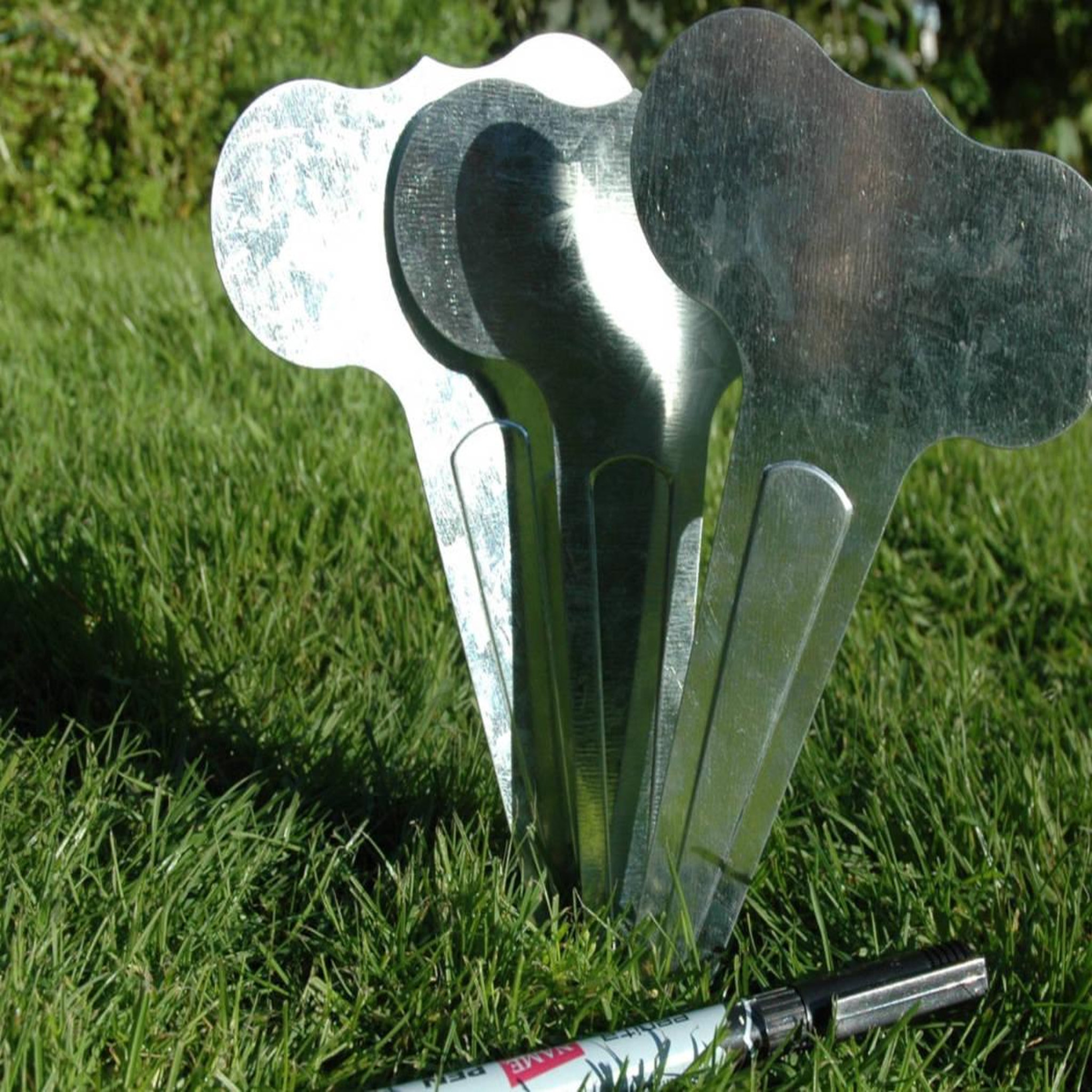 Voir la diapositive 2 : ESSCHERT DESIGN 6 marqueurs de plantes en zinc avec feutre - esschert design