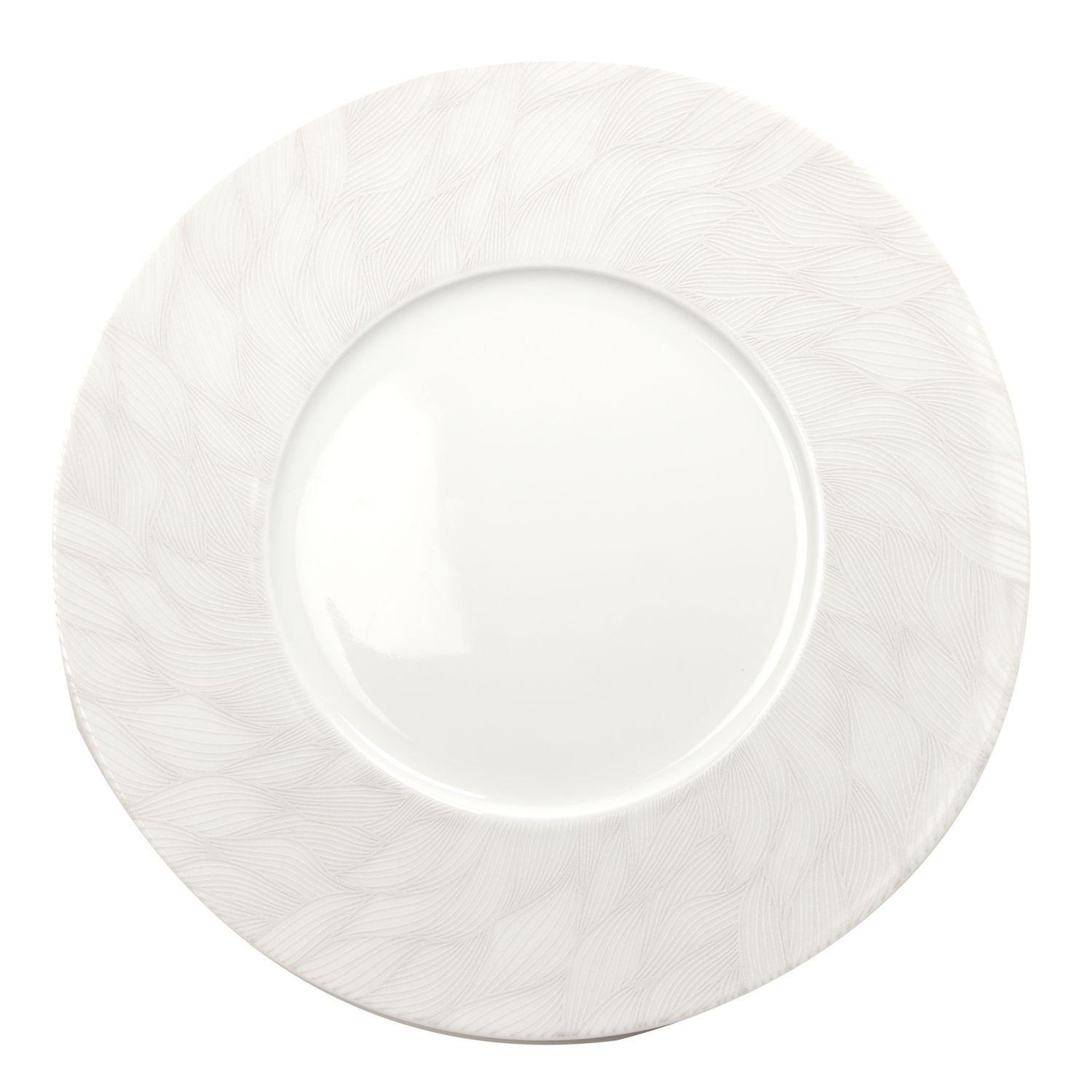 Voir la diapositive 3 : SECRET DE GOURMET Assiette à dessert feuille - blanc