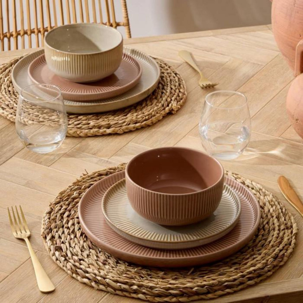 SECRET DE GOURMET Lot de 6 Assiettes Creuses  Chloe  14cm Moka