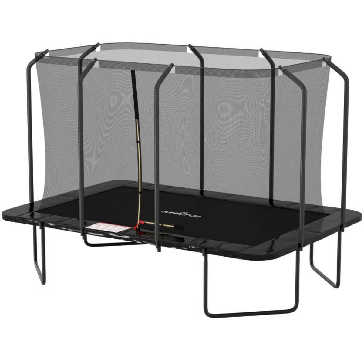 JUMP4FUN Trampoline extérieur Luxury Rectangle Noir - 244x366cm - avec Echelle, Tapis de Saut, Matelas de protection et Filet de sécurité