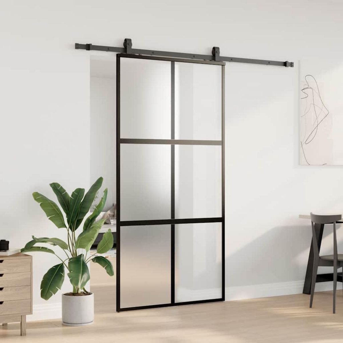 VIDAXL Porte coulissante avec kit de quincaillerie noir 102,5x205 cm