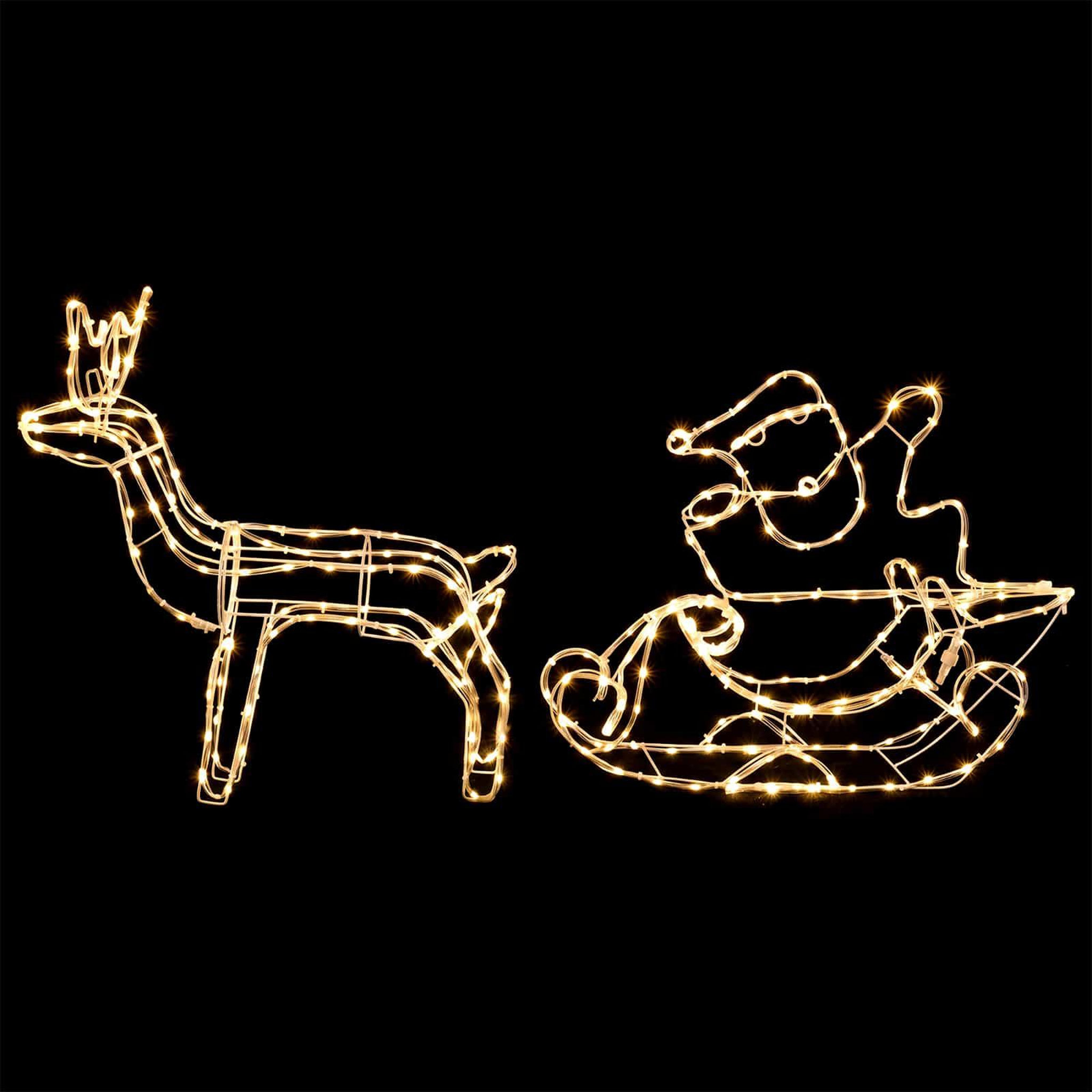 Voir la diapositive 5 : VIDAXL Decoration de Noël renne et traîneau LOVIISA 320 LED