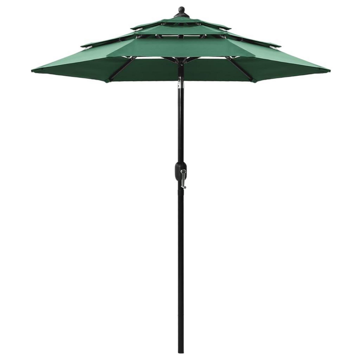 VIDAXL Parasol de jardin a 3 niveaux avec mat en aluminium vert 2 m