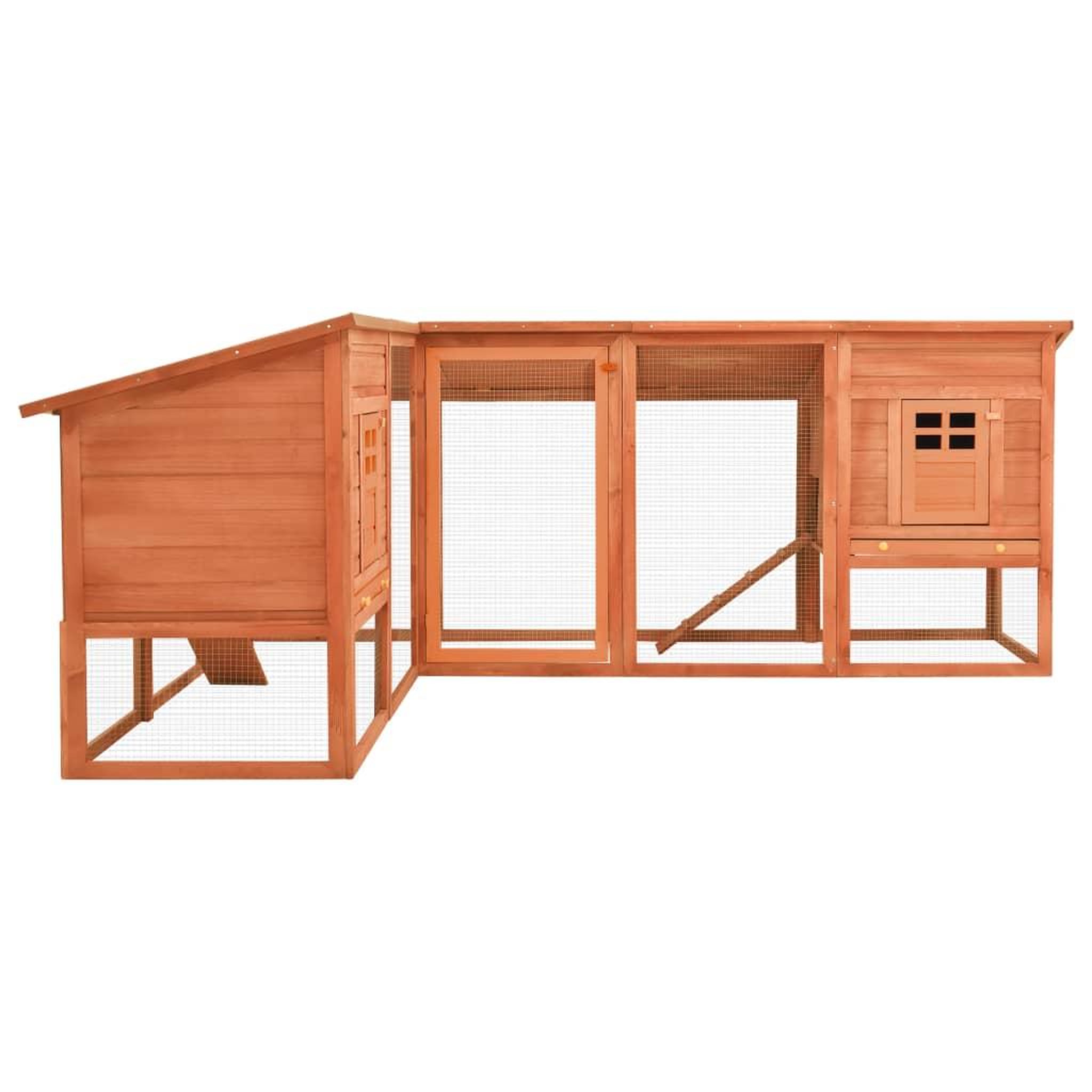 Voir la diapositive 3 : VIDAXL Clapier d'exterieur avec piste Marron Bois de sapin solide