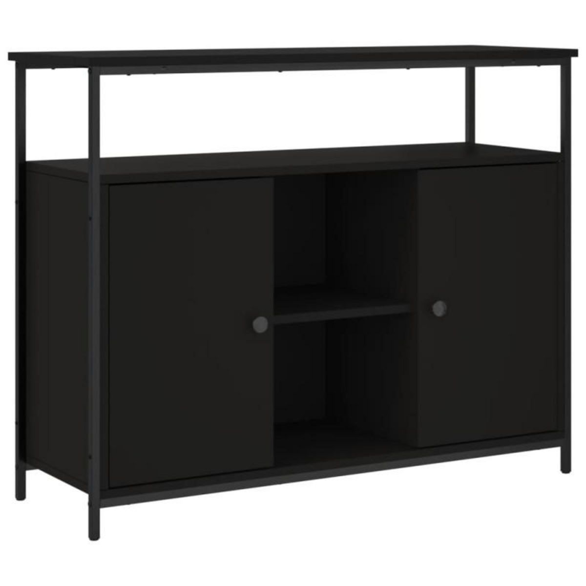 VIDAXL Buffet noir 100x35x80 cm bois d ingénierie