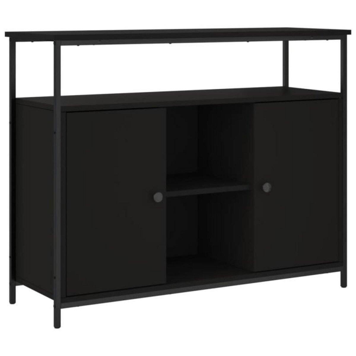 VIDAXL Buffet noir 100x35x80 cm bois d ingénierie