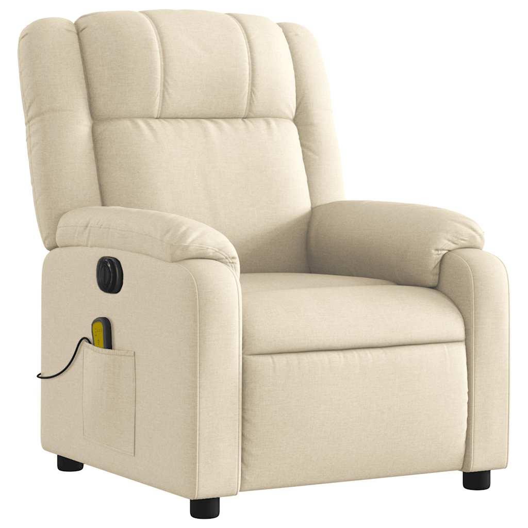 Voir la diapositive 3 : VIDAXL Fauteuil inclinable de massage electrique creme tissu