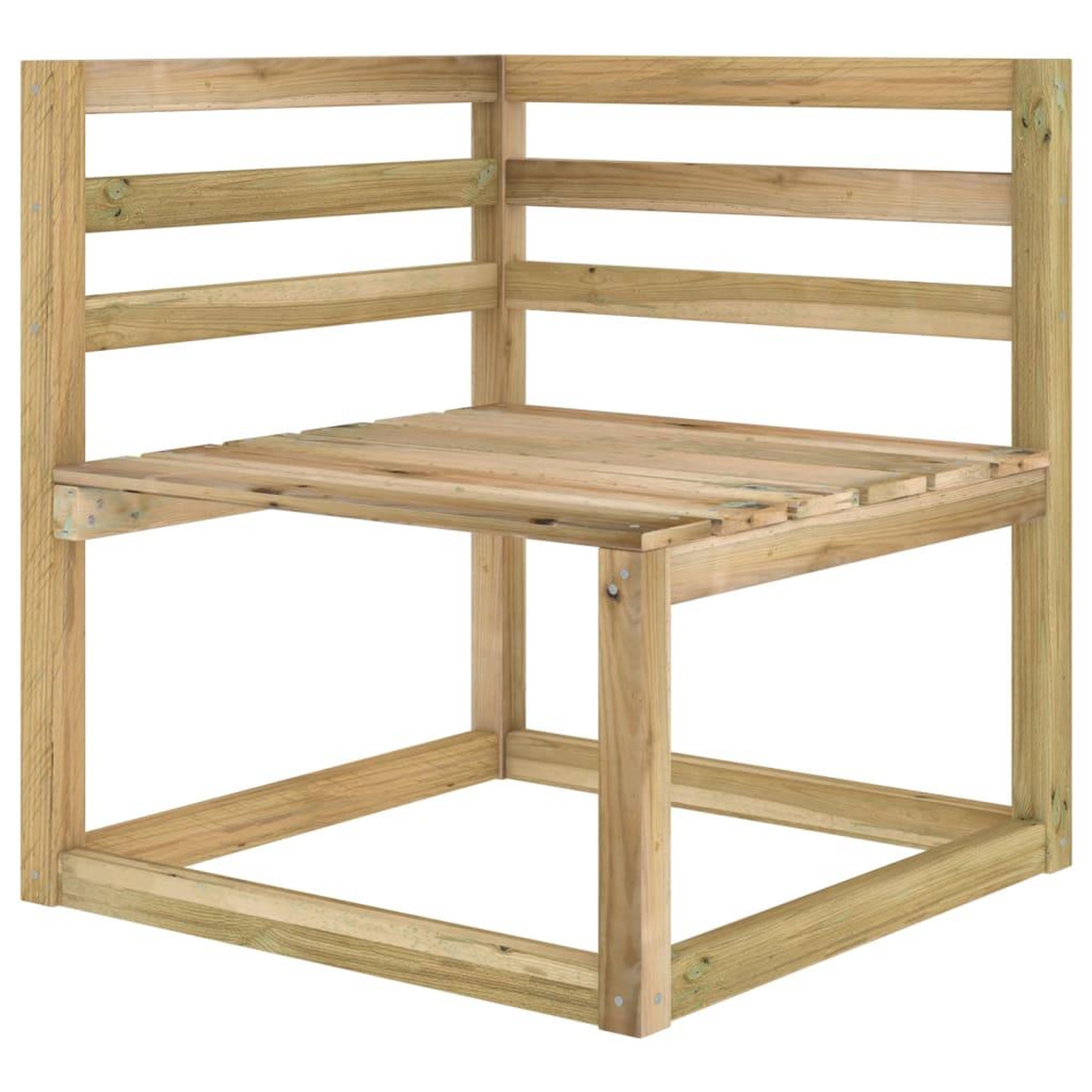 Voir la diapositive 1 : VIDAXL Canape d'angle palette de jardin Bois de pin impregne de vert