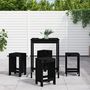 Voir la diapositive 1 : VIDAXL Ensemble de bar de jardin 5 pcs noir bois de pin massif