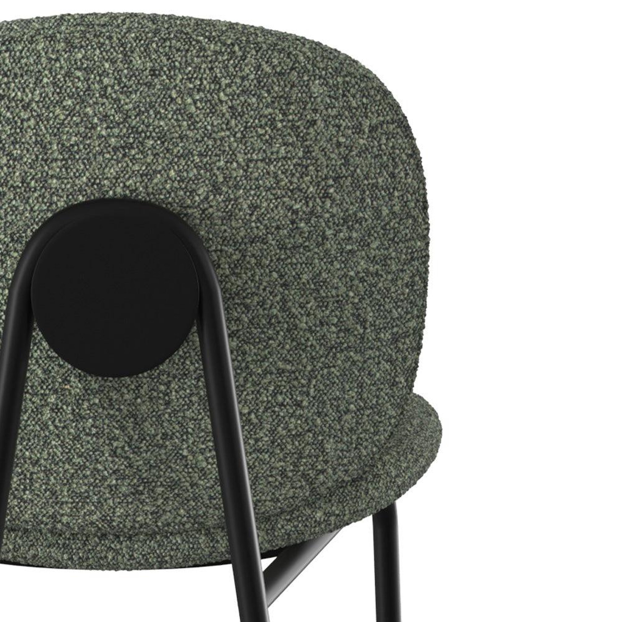 Voir la diapositive 6 : MAISON PAVANE Lot de 2 chaises pour îlot central en tissu bouclé vert 63,5 cm-iris