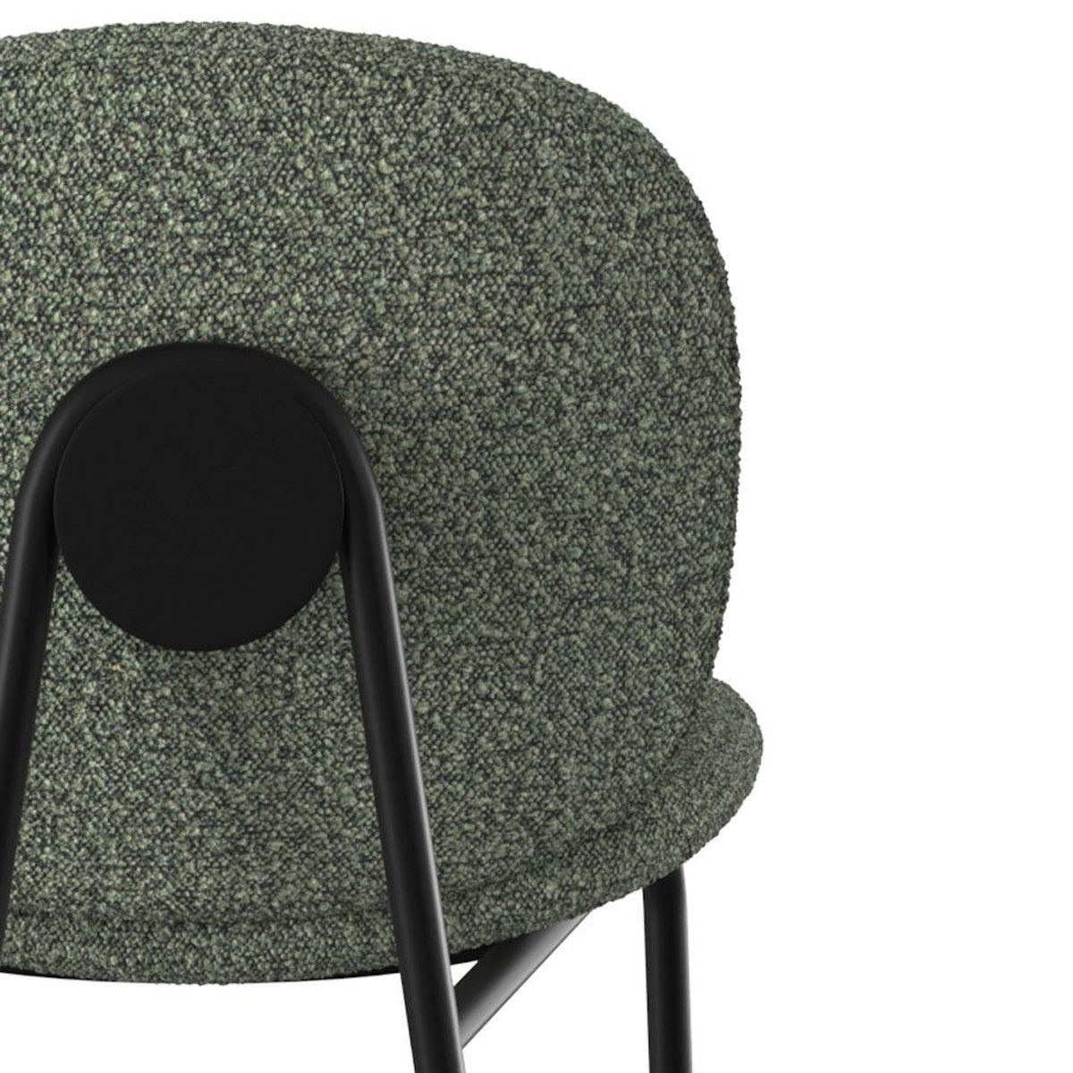 Rendez vous déco Lot de 2 chaises pour îlot central en tissu bouclé vert 63,5 cm-Iris