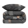 Voir la diapositive 3 : GENERIQUE Parure de lit - 1 housse de couette 220x240 cm + 2 taies d'oreiller 60x60 cm - 65% coton, 35% polyester - Anthracite