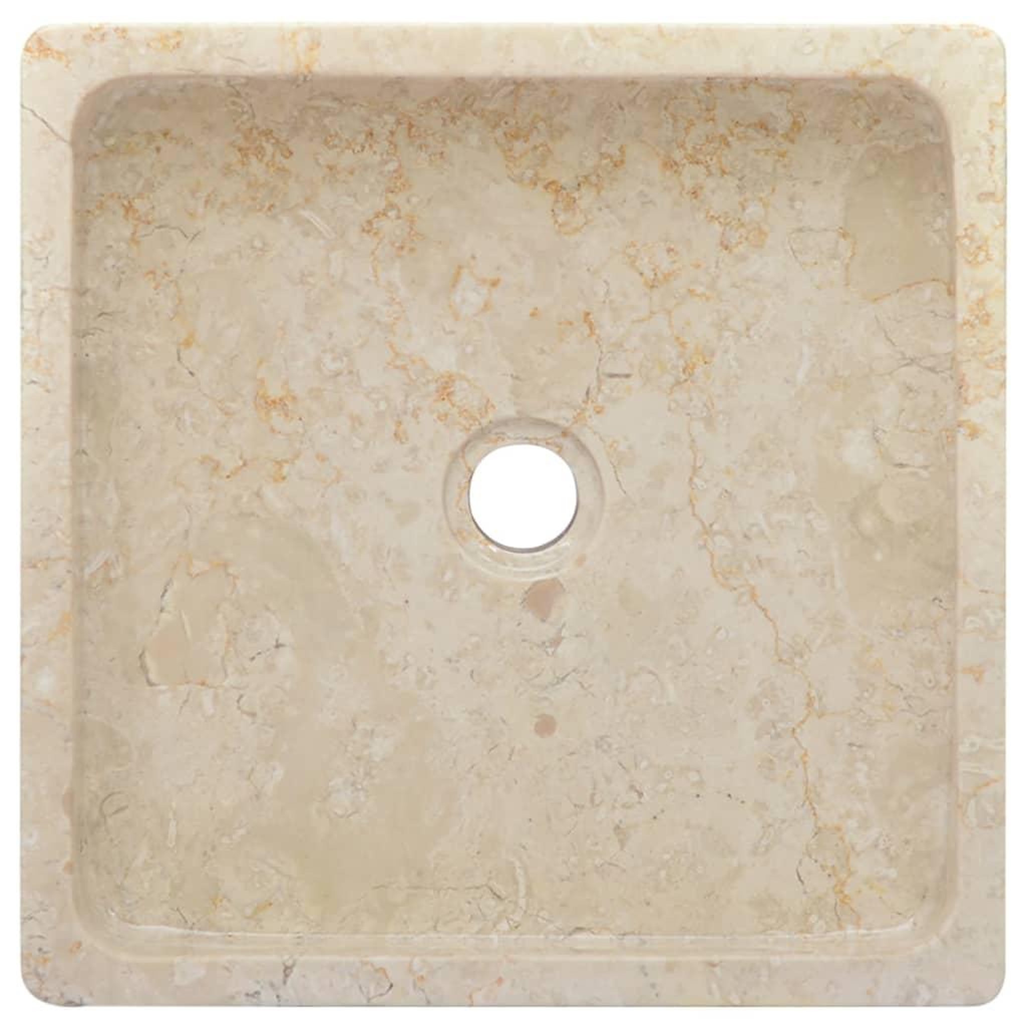 Voir la diapositive 4 : VIDAXL Lavabo Creme 40x40x10 cm Marbre