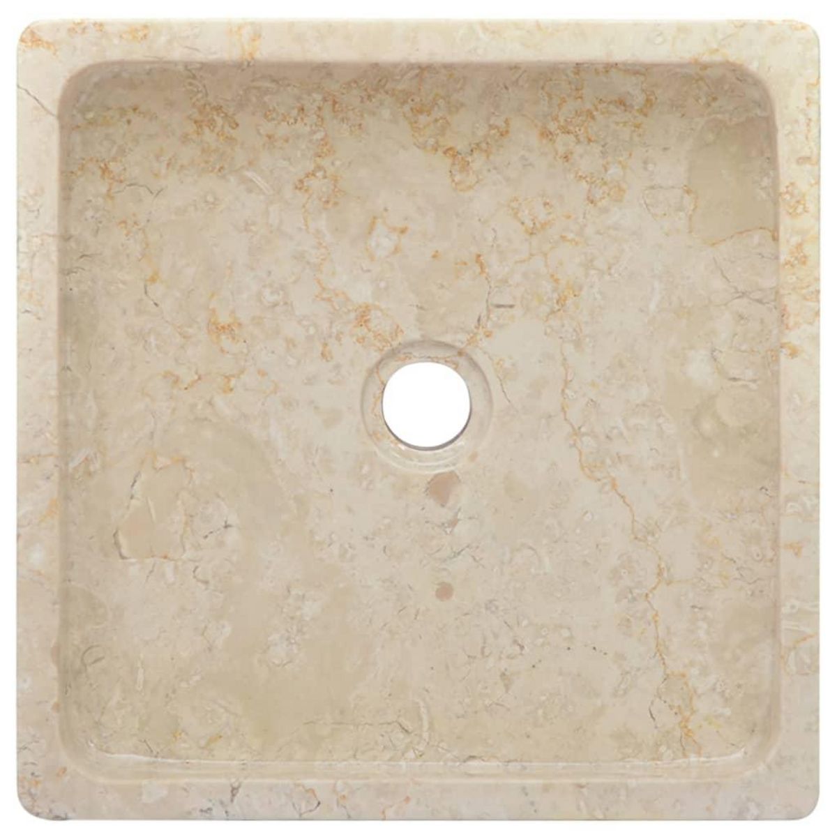 VIDAXL Lavabo Creme 40x40x10 cm Marbre