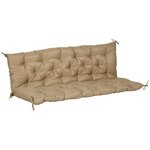 OUTSUNNY Coussin matelas assise dossier pour banc de jardin balancelle canapé 3 places grand confort 150 x 98 x 8 cm kaki