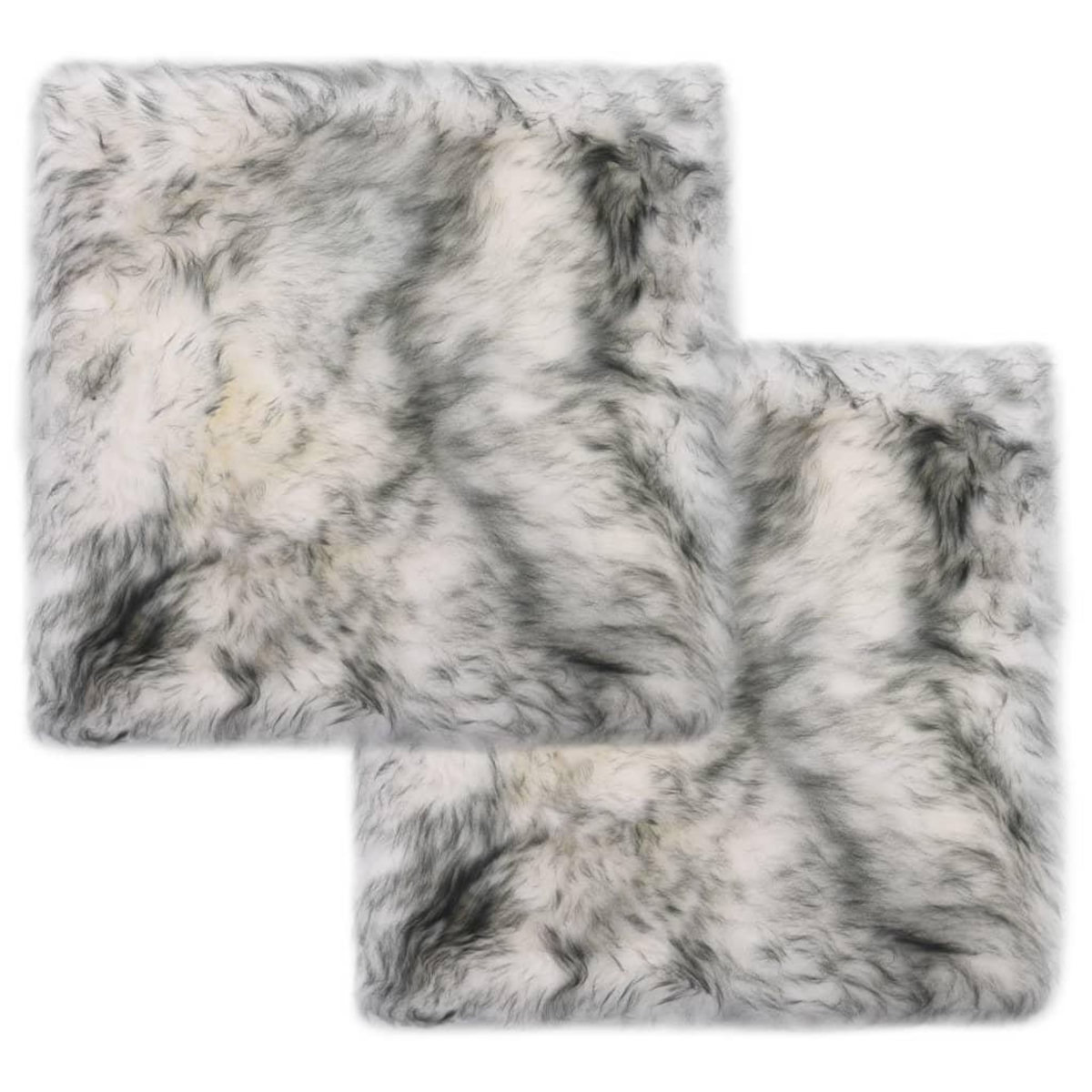 VIDAXL Coussins de chaise lot de 2 Melange gris fonce Mouton veritable