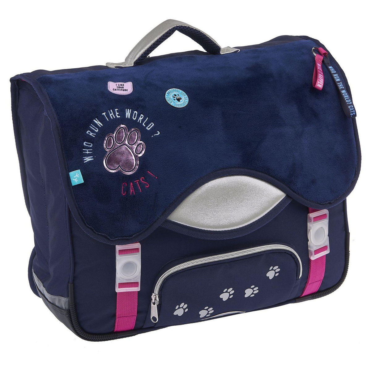 AUCHAN Cartable 41 cm marine MAGICAL CAT