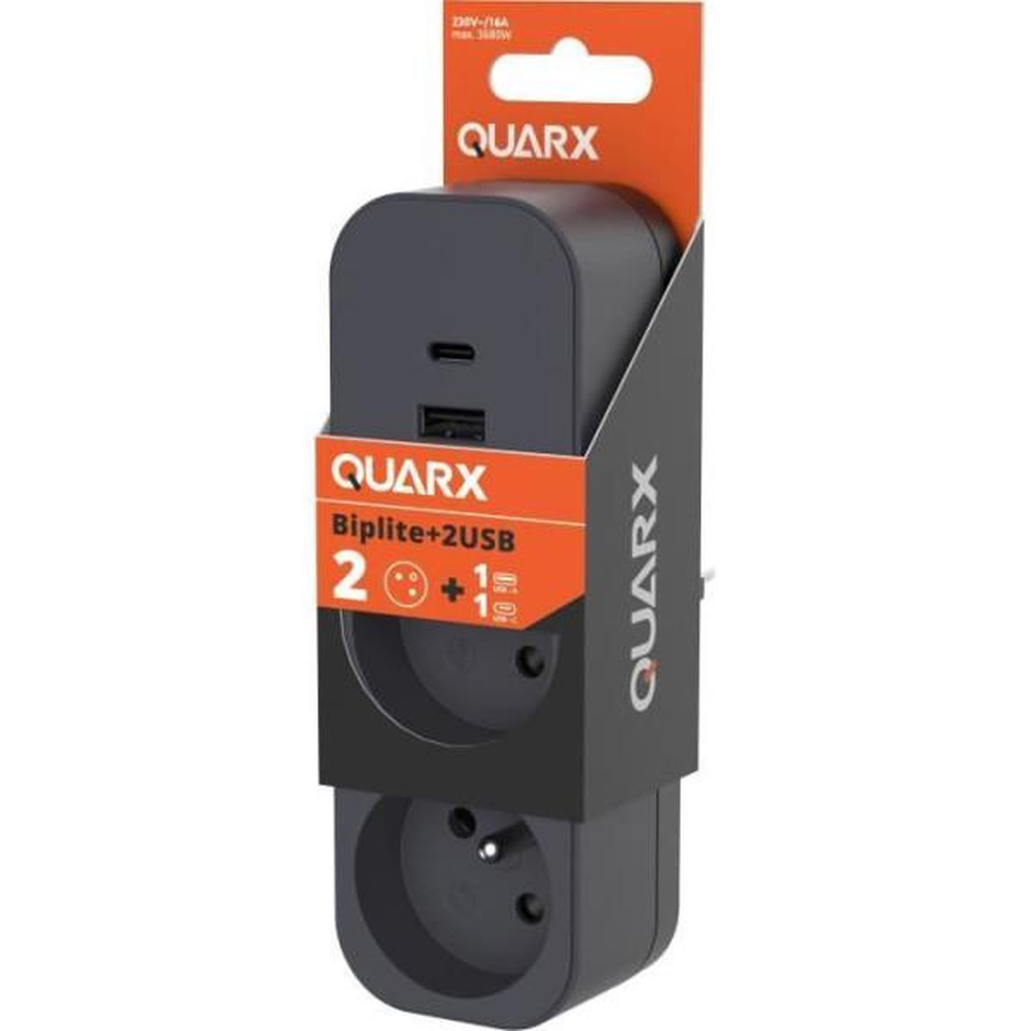 QUARX Biplite - quarx - 2p 16a - avec usb-a et usb-c, conforme nf