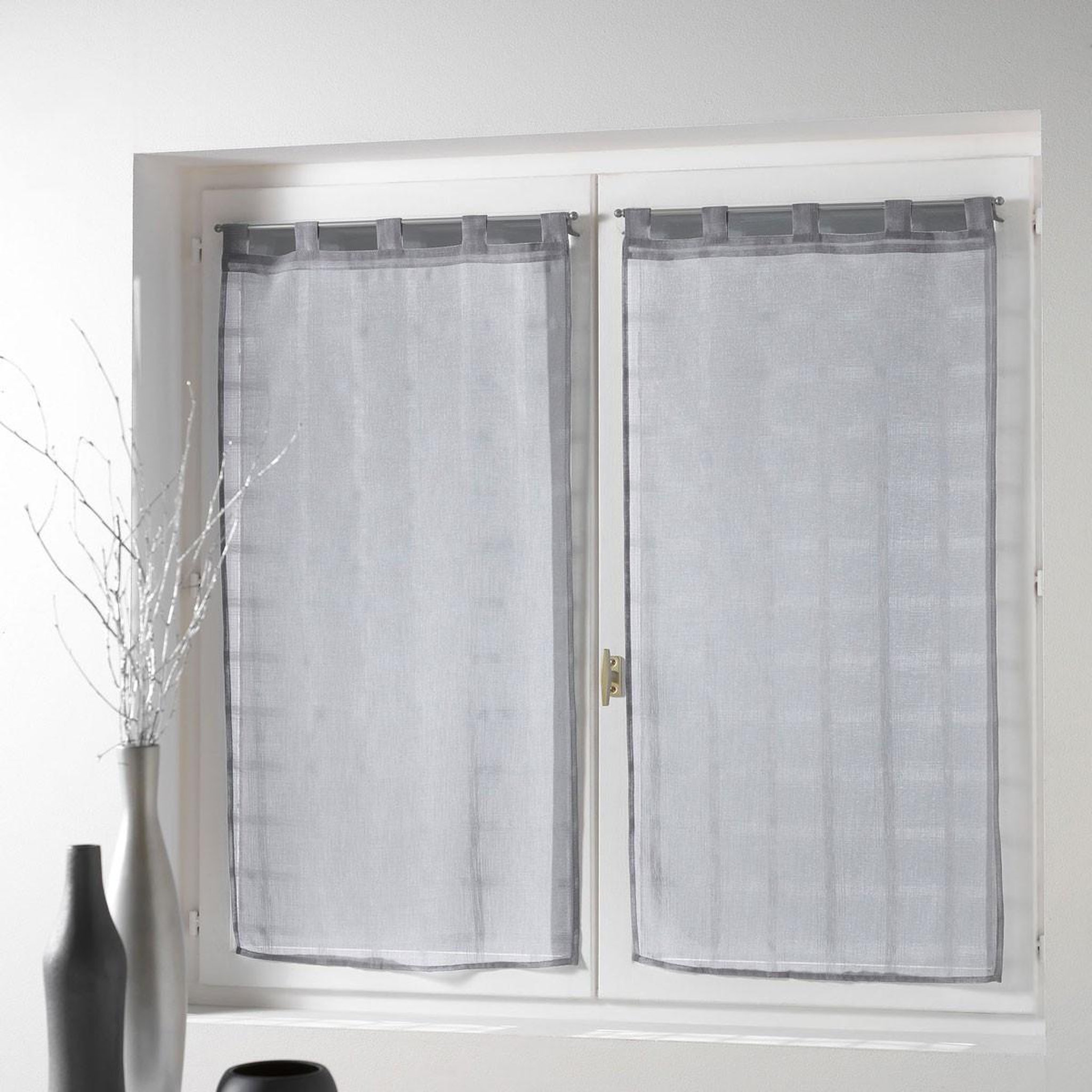 Douceur d'Intérieur Paire de voilages  candide  60x90cm gris