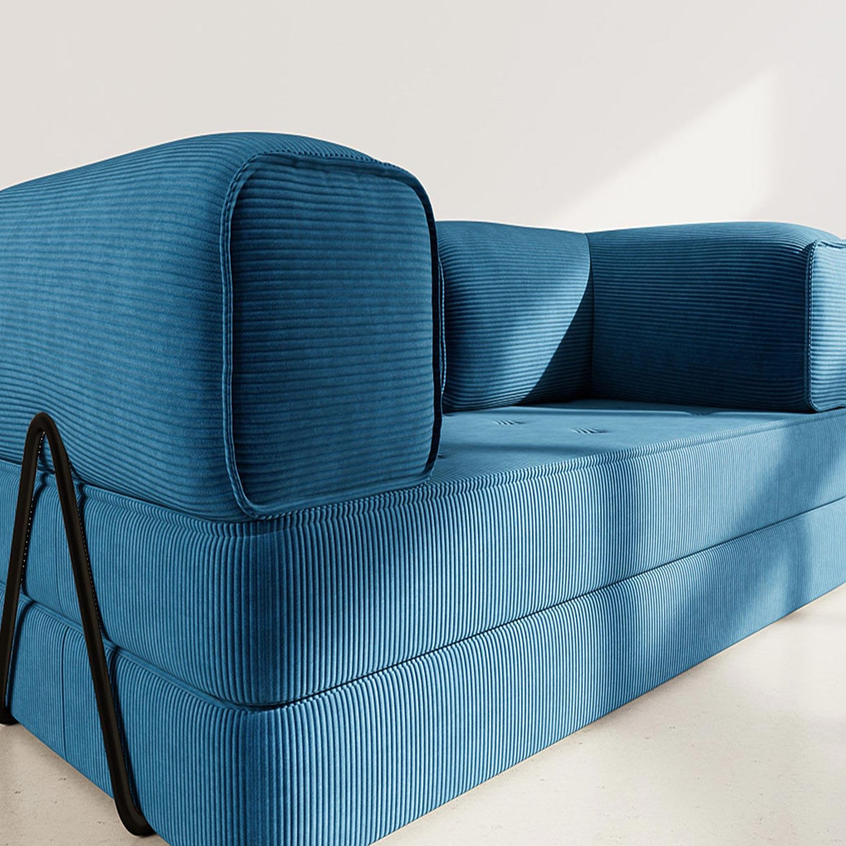 LISA DESIGN Poppy - canapé 3 places convertible en velours côtelé