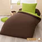 Home collection Parure housse de couette 100% coton. Coloris disponibles : Marron