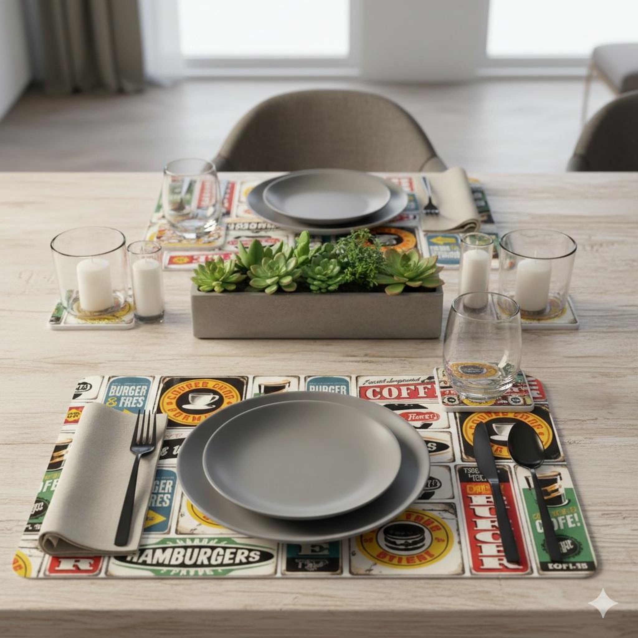 Voir la diapositive 2 : Eden Set de table street food design et moderne