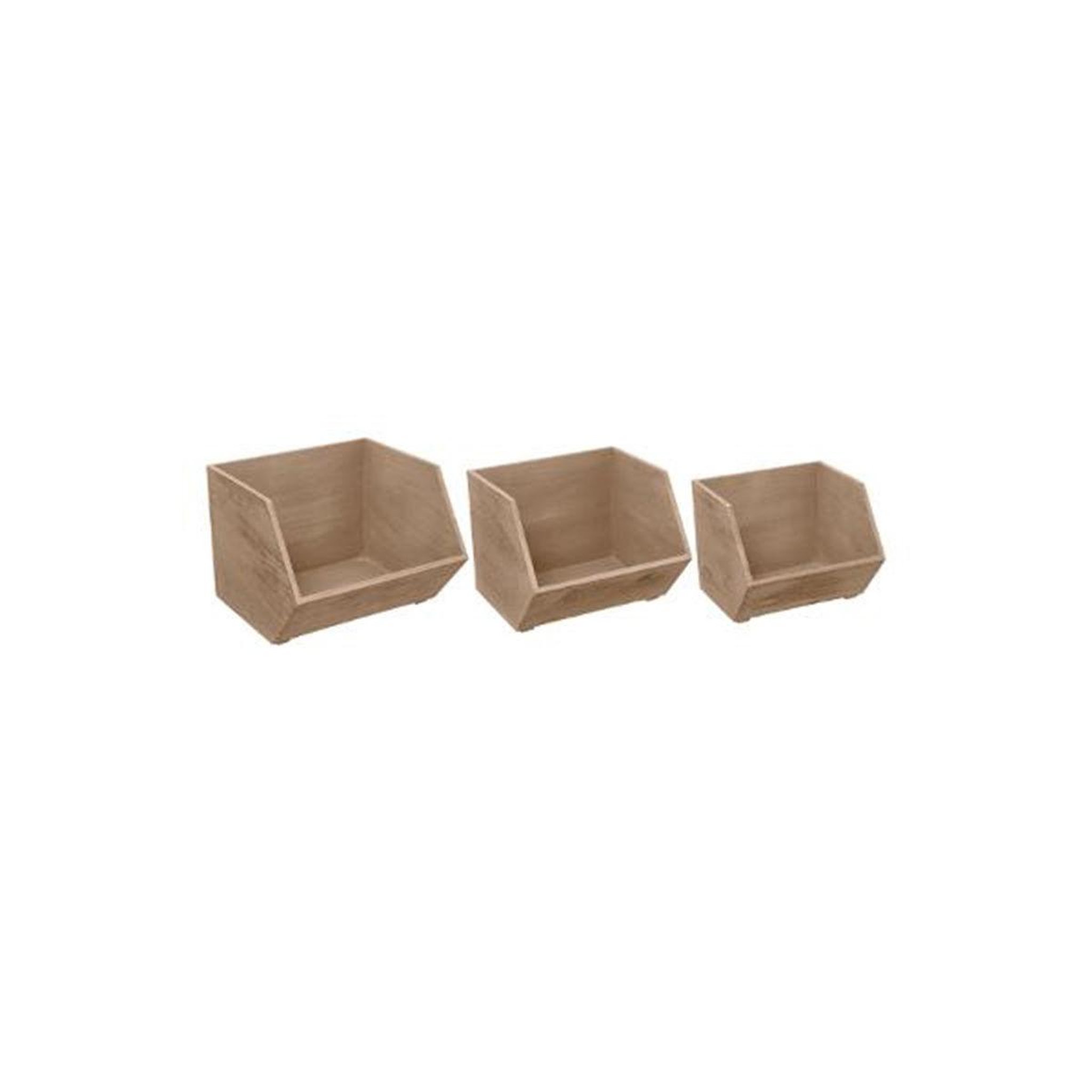 Voir la diapositive 1 : FIVE Lot de 3 casiers empilables  ety  29cm naturel