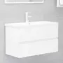 VIDAXL Armoire d'evier avec lavabo integre blanc bois d'ingenierie