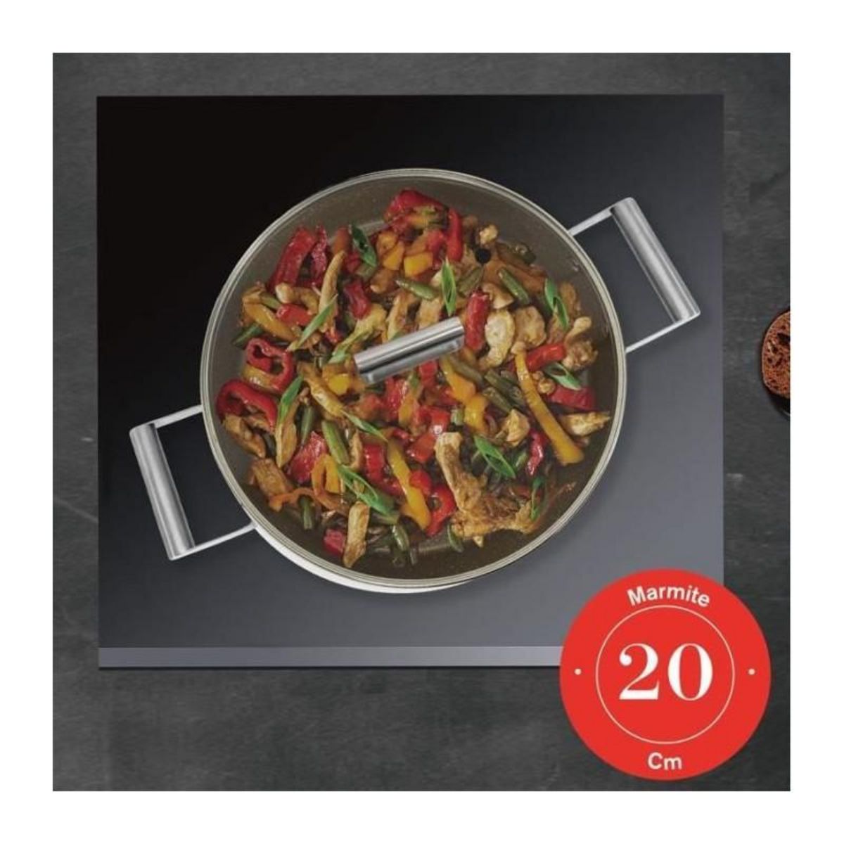 Arthur Martin Marmite - ARTHUR MARTIN - AM0063 - 20 cm avec couvercle - Aluminium Forgé - Tous feux dont induction + four