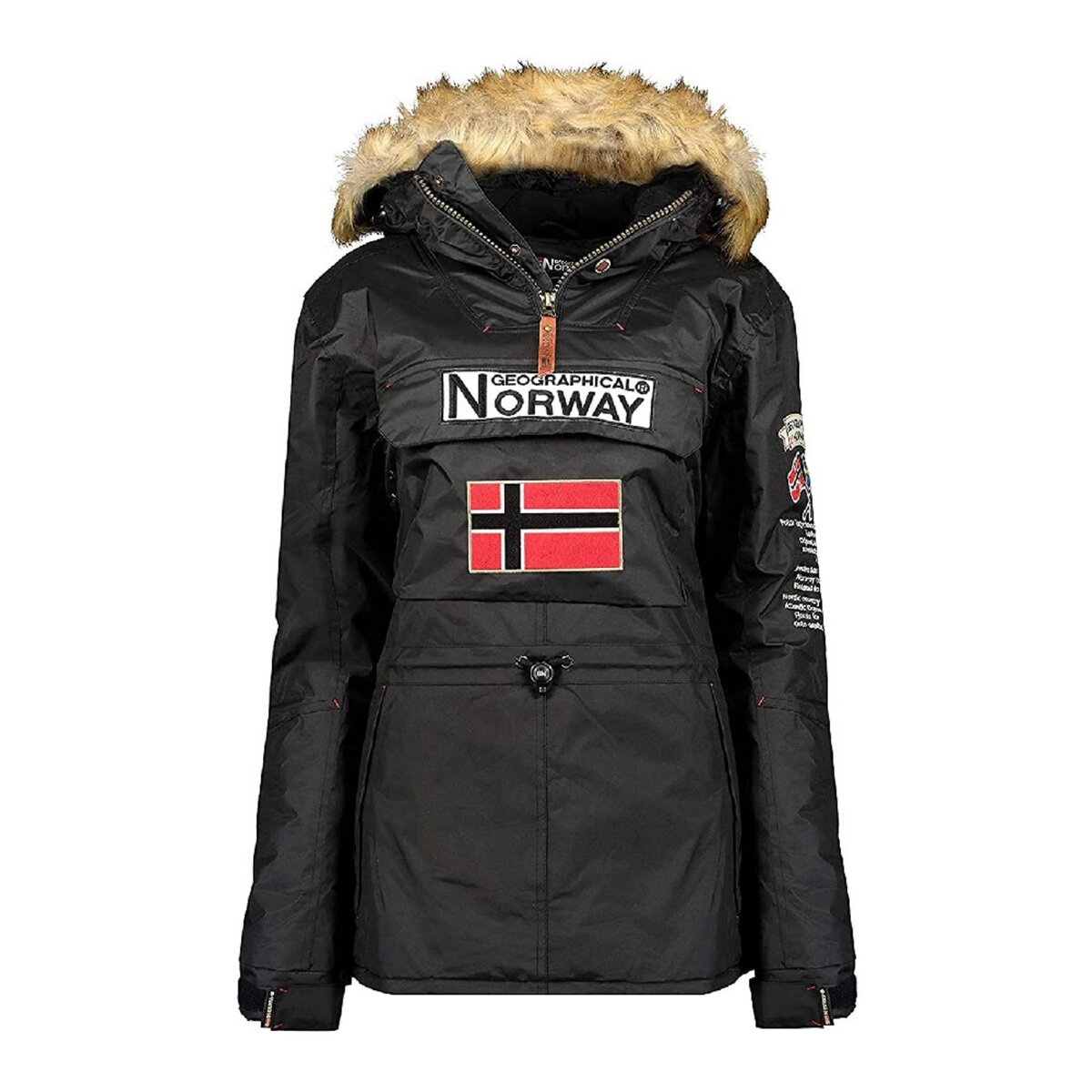 Parka noir hotsell femme pas cher