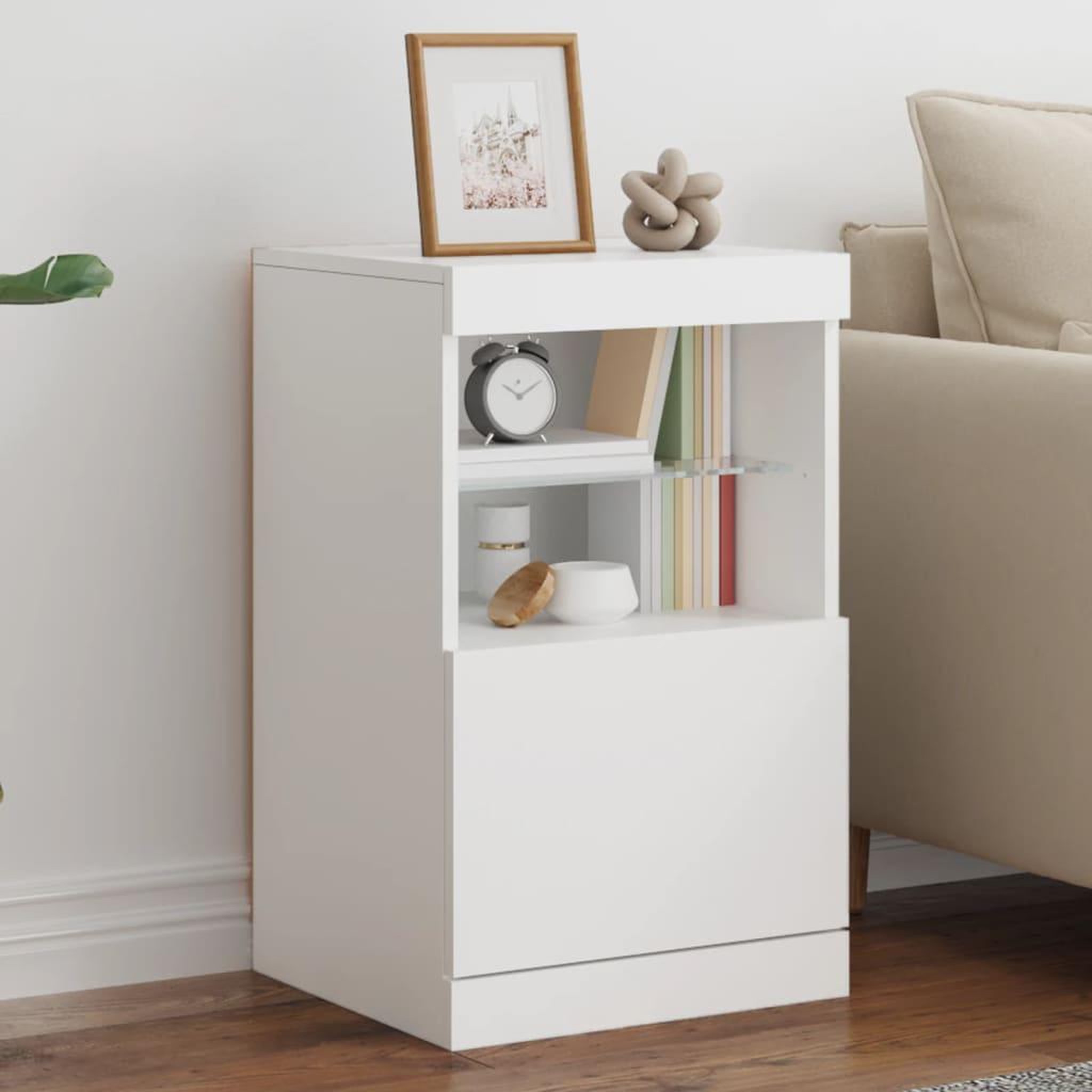 VIDAXL Buffet avec lumieres LED blanc 41x37x67 cm