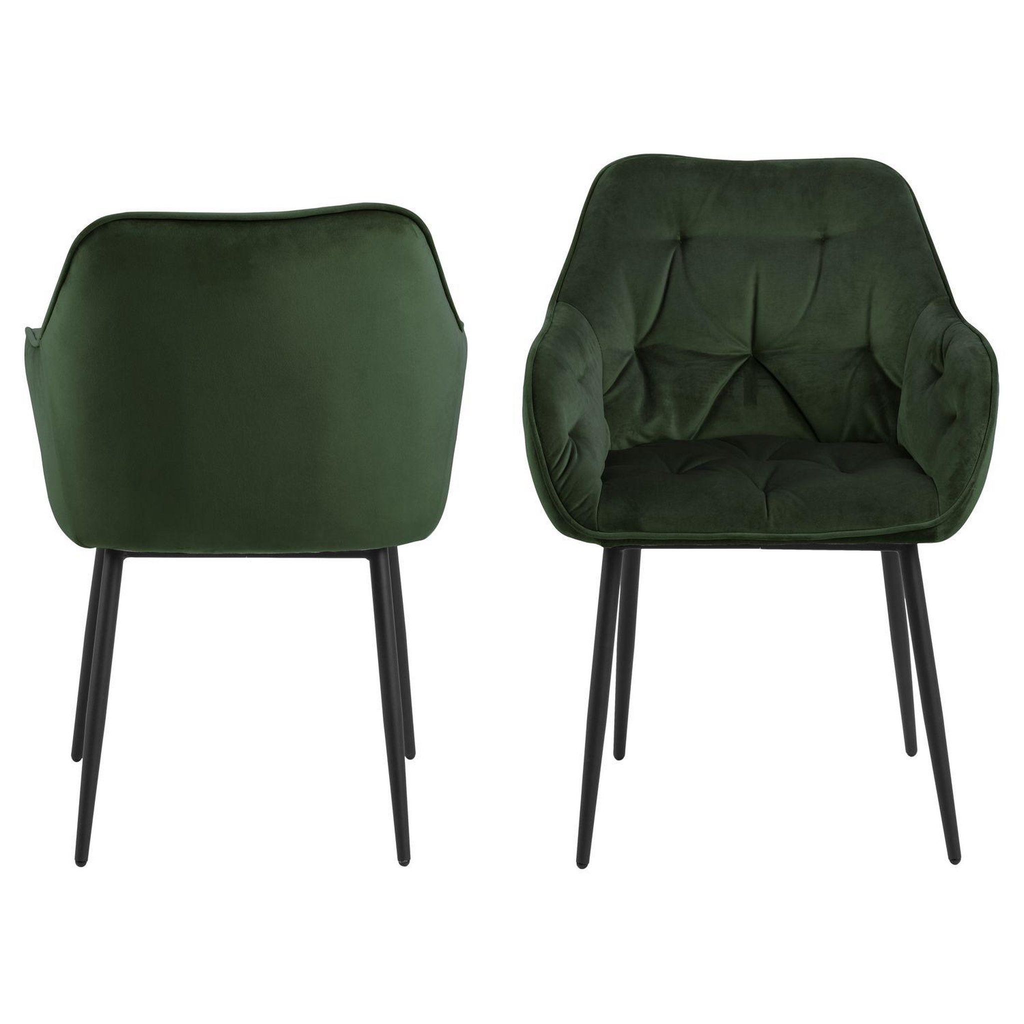 Voir la diapositive 4 : TOILINUX Lot de 2 chaises de salle à manger florie avec accoudoirs effet velours