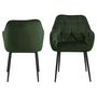 Voir la diapositive 4 : TOILINUX Lot de 2 Chaises de salle à manger Florie avec accoudoirs effet velours