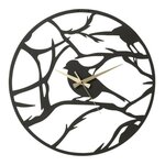 Paris Prix Horloge Murale en Métal  Oiseau  49cm Noir