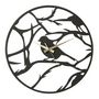 Voir la diapositive 1 : Paris Prix Horloge Murale en Métal  Oiseau  49cm Noir
